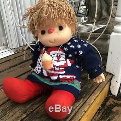 Vintage Ice Cream Doll Boy with Cone Necklace Large J Shin Co Hong Kong 25 80s
