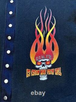 Vintage Ice Cream Man From Hell Snap Front Long Sleeve Shirt Womens Large ICMFH