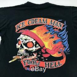 Vintage Ice Cream Man from Hell Motorcycle Pocket T Shirt Large RARE 90s Biker
