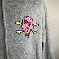 Vintage Ice Cream Pharrel BBC Full Zip Graphic Hoodie Mens Large Gray Pink RARE