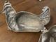 Vintage LARGE 2 PINT Pewter Hen Chicken Ice Cream Mold #40 E &Co S &Co Brevete