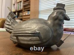 Vintage LARGE 2 PINT Pewter Hen Chicken Ice Cream Mold #40 E &Co S &Co Brevete