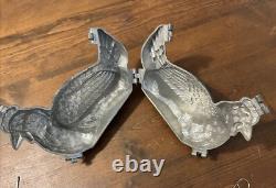 Vintage LARGE 2 PINT Pewter Hen Chicken Ice Cream Mold #40 E &Co S &Co Brevete