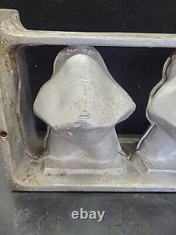 Vintage Large 3 Santa Claus Hinged 5 Piece Ice Cream Chocolate Molds Wax Fun