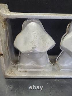 Vintage Large 3 Santa Claus Hinged 5 Piece Ice Cream Chocolate Molds Wax Fun