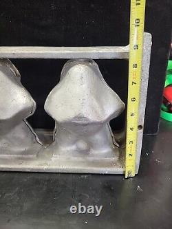 Vintage Large 3 Santa Claus Hinged 5 Piece Ice Cream Chocolate Molds Wax Fun
