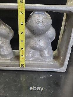 Vintage Large 3 Santa Claus Hinged 5 Piece Ice Cream Chocolate Molds Wax Fun