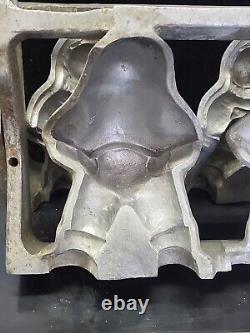 Vintage Large 3 Santa Claus Hinged 5 Piece Ice Cream Chocolate Molds Wax Fun