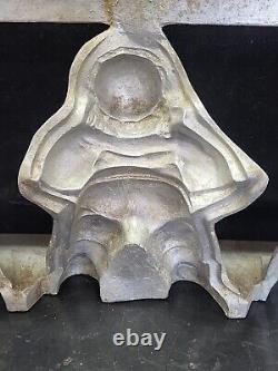 Vintage Large 3 Santa Claus Hinged 5 Piece Ice Cream Chocolate Molds Wax Fun