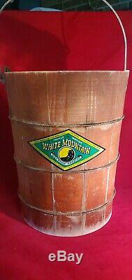 Vintage Large 4 QT. White Mountain Ice Cream Freezer Wood Bucket Only