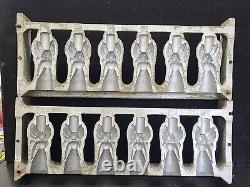 Vintage Large 6 Winged Angels Hinged Cake Ice Cream Chocolate Molds Wax Fun
