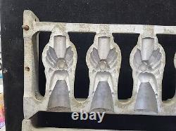 Vintage Large 6 Winged Angels Hinged Cake Ice Cream Chocolate Molds Wax Fun