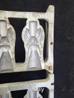 Vintage Large 6 Winged Angels Hinged Cake Ice Cream Chocolate Molds Wax Fun