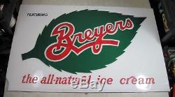 Vintage Large Breyers All Natural Ice Cream Leaf Sign