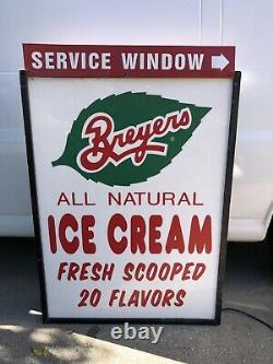 Vintage Large Breyers Ice Cream Dairy Lighted Sign