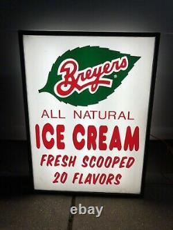 Vintage Large Breyers Ice Cream Dairy Lighted Sign