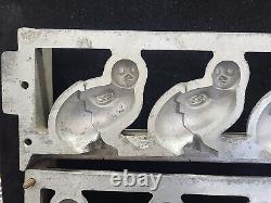 Vintage Large Easter Chicks Eggs Hinged Cake Ice Cream Chocolate Molds Wax Fun