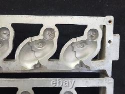Vintage Large Easter Chicks Eggs Hinged Cake Ice Cream Chocolate Molds Wax Fun