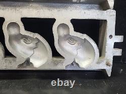 Vintage Large Easter Chicks Eggs Hinged Cake Ice Cream Chocolate Molds Wax Fun