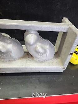 Vintage Large Easter Chicks Eggs Hinged Cake Ice Cream Chocolate Molds Wax Fun