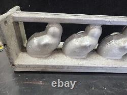 Vintage Large Easter Chicks Eggs Hinged Cake Ice Cream Chocolate Molds Wax Fun