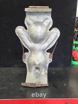 Vintage Large Happy Teddy Bear Hinged Cake Ice Cream Chocolate Molds Wax Fun