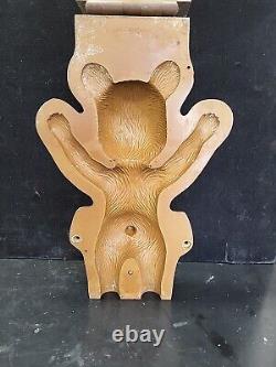 Vintage Large Happy Teddy Bear Hinged Cake Ice Cream Chocolate Molds Wax Fun