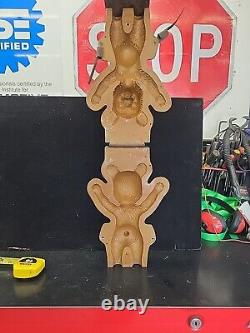 Vintage Large Happy Teddy Bear Hinged Cake Ice Cream Chocolate Molds Wax Fun