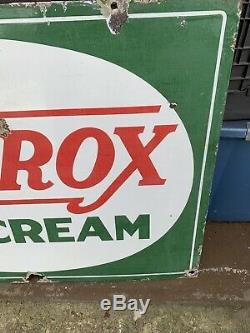 Vintage Large Hydrox Ice Cream Porcelain Double Sided Verbrite Sign