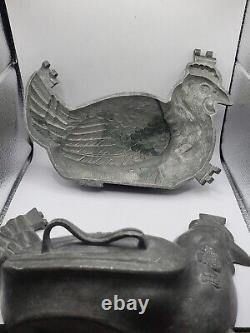 Vintage Large Pewter Bird C. C. BREVETE Cake Ice Cream Chocolate Mold