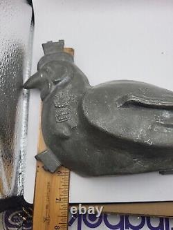 Vintage Large Pewter Bird C. C. BREVETE Cake Ice Cream Chocolate Mold