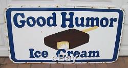 Vintage Large Porcelain Good Humor Ice Cream Sign Original 1960's 1970's