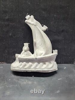 Vintage Large Sailing Ship Man Waves Cake Ice Cream 2 piece Chocolate Mold