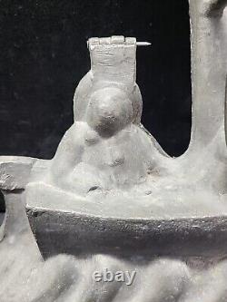 Vintage Large Sailing Ship Man Waves Cake Ice Cream 2 piece Chocolate Mold