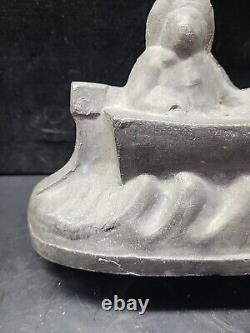 Vintage Large Sailing Ship Man Waves Cake Ice Cream 2 piece Chocolate Mold