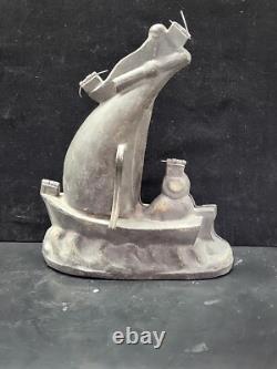 Vintage Large Sailing Ship Man Waves Cake Ice Cream 2 piece Chocolate Mold