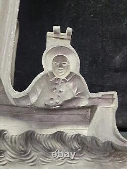 Vintage Large Sailing Ship Man Waves Cake Ice Cream 2 piece Chocolate Mold
