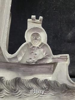 Vintage Large Sailing Ship Man Waves Cake Ice Cream 2 piece Chocolate Mold