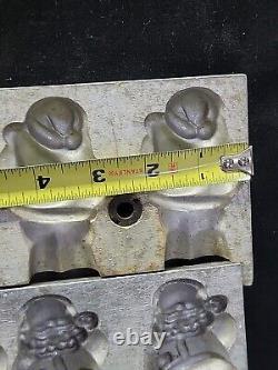 Vintage Metal Large Rare 8 Santa Industrial Cake Ice Cream Candy Chocolate Mold