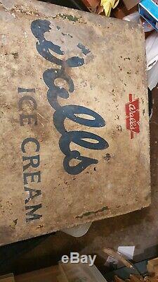 Vintage Metal Plate Large Walls Ice Cream Sign Classic Restoration Project