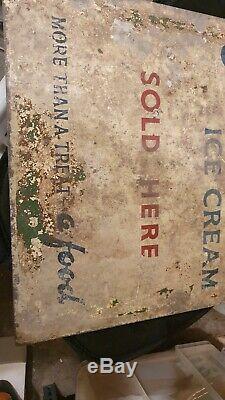 Vintage Metal Plate Large Walls Ice Cream Sign Classic Restoration Project
