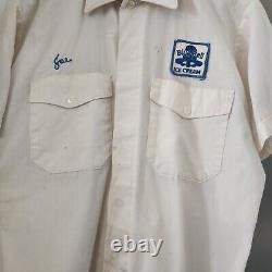 Vintage ORIGINAL Blue Bell Ice Cream Made In USA Uniform Men's Shirt Sz Lg