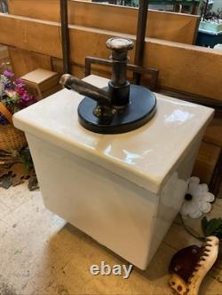 Vintage Soda Shoppe / Ice Cream Parlor Porcelain Vanilla Syrup Large Dispenser