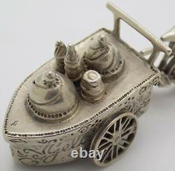 Vintage Solid Silver Italian Handmade Ice Cream Kart Hallmarked LARGE Figurine