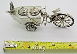 Vintage Solid Silver Italian Made LARGE Ice Cream Cart Figurine Hallmarked