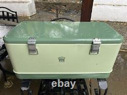 Vintage THERMOS 1950-1960 LARGE Metal Ice Chest Cooler Retro Outdoor Camping