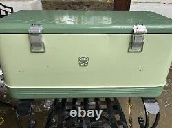 Vintage THERMOS 1950-1960 LARGE Metal Ice Chest Cooler Retro Outdoor Camping