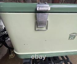 Vintage THERMOS 1950-1960 LARGE Metal Ice Chest Cooler Retro Outdoor Camping