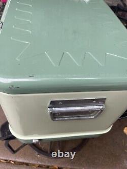 Vintage THERMOS 1950-1960 LARGE Metal Ice Chest Cooler Retro Outdoor Camping