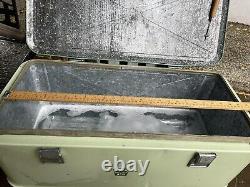 Vintage THERMOS 1950-1960 LARGE Metal Ice Chest Cooler Retro Outdoor Camping